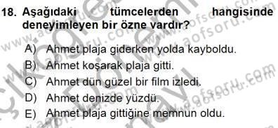 Genel Dilbilim 1 Dersi 2015 - 2016 Yılı (Final) Dönem Sonu Sınav Soruları 18. Soru