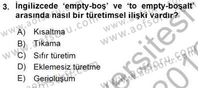 Genel Dilbilim 1 Dersi 2015 - 2016 Yılı (Final) Dönem Sonu Sınav Soruları 3. Soru