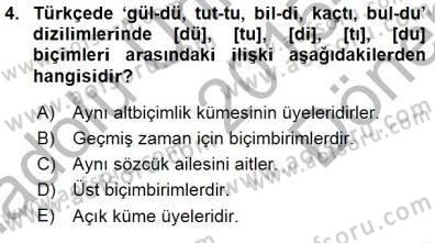 Genel Dilbilim 1 Dersi 2015 - 2016 Yılı (Final) Dönem Sonu Sınav Soruları 4. Soru