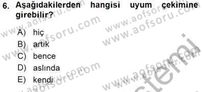 Genel Dilbilim 1 Dersi 2015 - 2016 Yılı (Final) Dönem Sonu Sınav Soruları 6. Soru