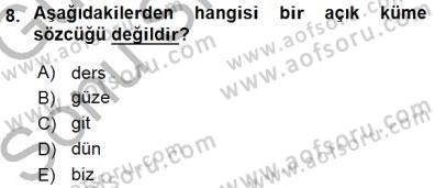 Genel Dilbilim 1 Dersi 2015 - 2016 Yılı (Final) Dönem Sonu Sınav Soruları 8. Soru