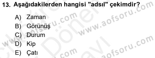 Genel Dilbilim 1 Dersi 2016 - 2017 Yılı (Final) Dönem Sonu Sınav Soruları 13. Soru