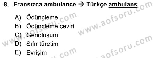 Genel Dilbilim 1 Dersi 2016 - 2017 Yılı (Final) Dönem Sonu Sınav Soruları 8. Soru