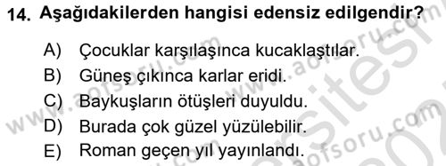 Genel Dilbilim 1 Dersi 2024 - 2025 Yılı (Vize) Ara Sınav Soruları 14. Soru