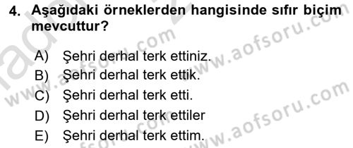 Genel Dilbilim 1 Dersi 2024 - 2025 Yılı (Vize) Ara Sınav Soruları 4. Soru