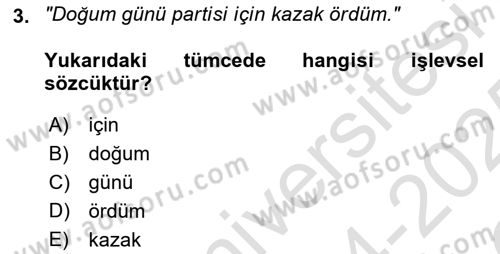 Genel Dilbilim 1 Dersi 2024 - 2025 Yılı Yaz Okulu Sınav Soruları 3. Soru