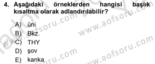 Genel Dilbilim 1 Dersi 2024 - 2025 Yılı Yaz Okulu Sınav Soruları 4. Soru