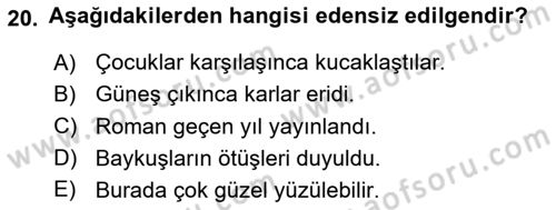 Genel Dilbilim 1 Dersi 2025 - 2026 Yılı (Vize) Ara Sınav Soruları 20. Soru