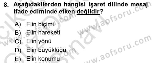 Genel Dilbilim 1 Dersi 2025 - 2026 Yılı (Final) Dönem Sonu Sınav Soruları 8. Soru