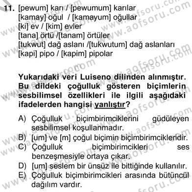 Genel Dilbilim 2 Dersi 2012 - 2013 Yılı (Vize) Ara Sınavı 11. Soru