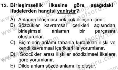 Genel Dilbilim 2 Dersi 2012 - 2013 Yılı (Vize) Ara Sınavı 13. Soru