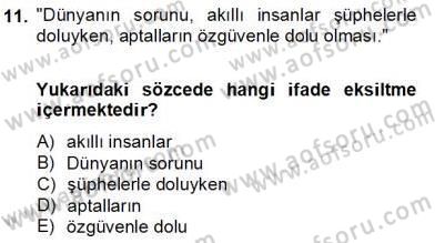 Genel Dilbilim 2 Dersi 2012 - 2013 Yılı (Final) Dönem Sonu Sınav Soruları 11. Soru