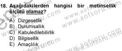 Genel Dilbilim 2 Dersi 2012 - 2013 Yılı (Final) Dönem Sonu Sınav Soruları 18. Soru