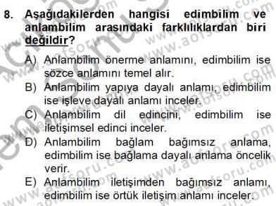 Genel Dilbilim 2 Dersi 2012 - 2013 Yılı (Final) Dönem Sonu Sınav Soruları 8. Soru