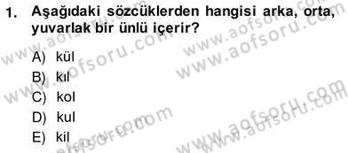 Genel Dilbilim 2 Dersi 2013 - 2014 Yılı (Vize) Ara Sınav Soruları 1. Soru