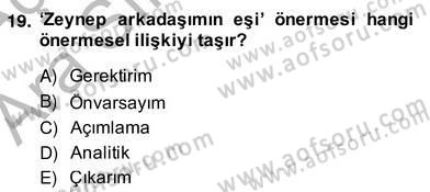 Genel Dilbilim 2 Dersi 2013 - 2014 Yılı (Vize) Ara Sınav Soruları 19. Soru