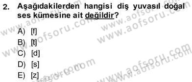 Genel Dilbilim 2 Dersi 2013 - 2014 Yılı (Vize) Ara Sınav Soruları 2. Soru