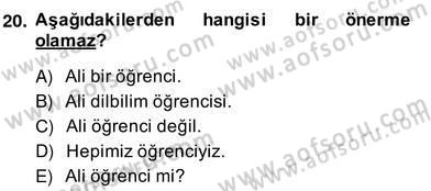 Genel Dilbilim 2 Dersi 2013 - 2014 Yılı (Vize) Ara Sınav Soruları 20. Soru