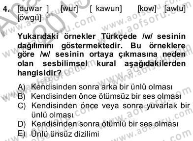 Genel Dilbilim 2 Dersi 2013 - 2014 Yılı (Vize) Ara Sınav Soruları 4. Soru