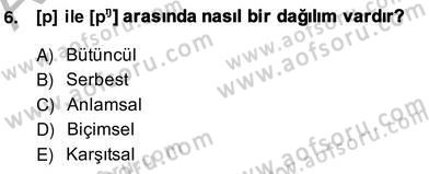 Genel Dilbilim 2 Dersi 2013 - 2014 Yılı (Vize) Ara Sınav Soruları 6. Soru
