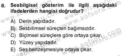Genel Dilbilim 2 Dersi 2013 - 2014 Yılı (Vize) Ara Sınav Soruları 8. Soru