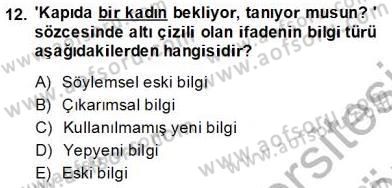 Genel Dilbilim 2 Dersi 2013 - 2014 Yılı (Final) Dönem Sonu Sınav Soruları 12. Soru