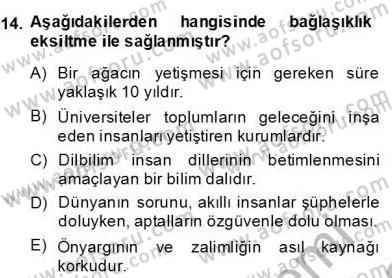 Genel Dilbilim 2 Dersi 2013 - 2014 Yılı (Final) Dönem Sonu Sınav Soruları 14. Soru