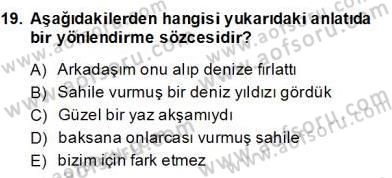 Genel Dilbilim 2 Dersi 2013 - 2014 Yılı (Final) Dönem Sonu Sınav Soruları 19. Soru
