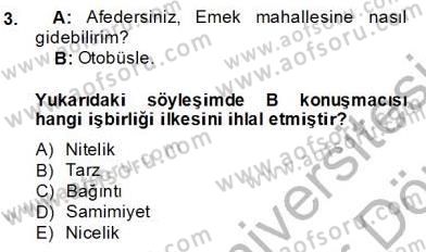 Genel Dilbilim 2 Dersi 2013 - 2014 Yılı (Final) Dönem Sonu Sınav Soruları 3. Soru