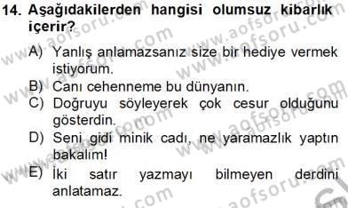 Genel Dilbilim 2 Dersi 2013 - 2014 Yılı Tek Ders Sınav Soruları 14. Soru