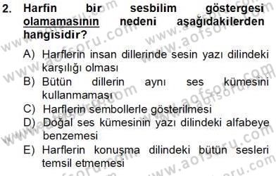 Genel Dilbilim 2 Dersi 2013 - 2014 Yılı Tek Ders Sınavı 2. Soru