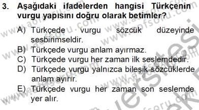 Genel Dilbilim 2 Dersi 2013 - 2014 Yılı Tek Ders Sınav Soruları 3. Soru