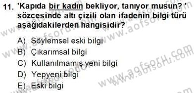 Genel Dilbilim 2 Dersi 2014 - 2015 Yılı (Final) Dönem Sonu Sınav Soruları 11. Soru