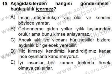 Genel Dilbilim 2 Dersi 2014 - 2015 Yılı (Final) Dönem Sonu Sınav Soruları 15. Soru