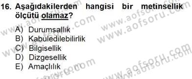 Genel Dilbilim 2 Dersi 2014 - 2015 Yılı (Final) Dönem Sonu Sınav Soruları 16. Soru