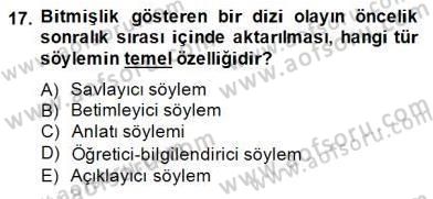 Genel Dilbilim 2 Dersi 2014 - 2015 Yılı (Final) Dönem Sonu Sınav Soruları 17. Soru