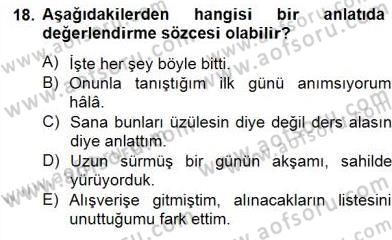 Genel Dilbilim 2 Dersi 2014 - 2015 Yılı (Final) Dönem Sonu Sınav Soruları 18. Soru