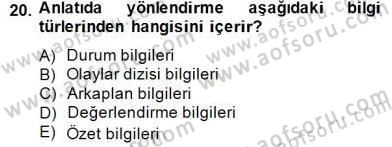 Genel Dilbilim 2 Dersi 2014 - 2015 Yılı (Final) Dönem Sonu Sınav Soruları 20. Soru