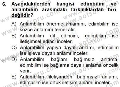 Genel Dilbilim 2 Dersi 2014 - 2015 Yılı (Final) Dönem Sonu Sınav Soruları 6. Soru