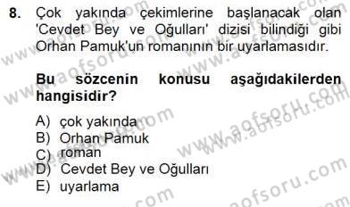 Genel Dilbilim 2 Dersi 2014 - 2015 Yılı (Final) Dönem Sonu Sınav Soruları 8. Soru