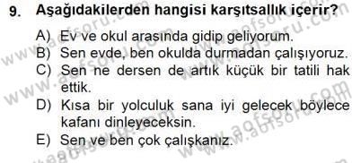 Genel Dilbilim 2 Dersi 2014 - 2015 Yılı (Final) Dönem Sonu Sınav Soruları 9. Soru