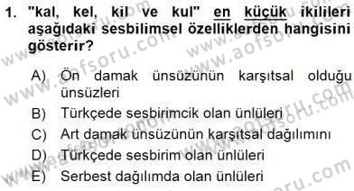 Genel Dilbilim 2 Dersi 2015 - 2016 Yılı (Vize) Ara Sınav Soruları 1. Soru