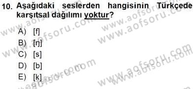 Genel Dilbilim 2 Dersi 2015 - 2016 Yılı (Vize) Ara Sınav Soruları 10. Soru
