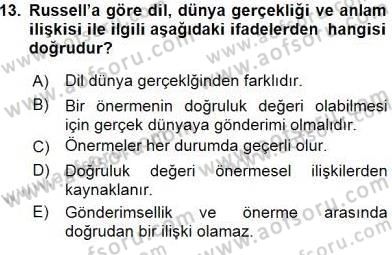 Genel Dilbilim 2 Dersi 2015 - 2016 Yılı (Vize) Ara Sınav Soruları 13. Soru