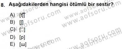 Genel Dilbilim 2 Dersi 2015 - 2016 Yılı (Vize) Ara Sınav Soruları 8. Soru