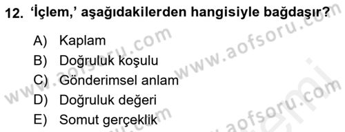 Genel Dilbilim 2 Dersi 2017 - 2018 Yılı (Vize) Ara Sınav Soruları 12. Soru