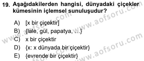 Genel Dilbilim 2 Dersi 2017 - 2018 Yılı (Vize) Ara Sınav Soruları 19. Soru