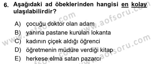 Genel Dilbilim 2 Dersi 2017 - 2018 Yılı (Vize) Ara Sınav Soruları 6. Soru
