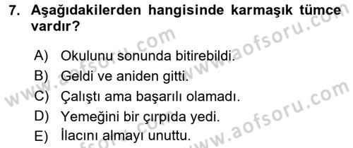 Genel Dilbilim 2 Dersi 2017 - 2018 Yılı (Vize) Ara Sınav Soruları 7. Soru