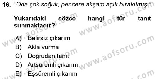 Genel Dilbilim 2 Dersi 2017 - 2018 Yılı (Final) Dönem Sonu Sınav Soruları 16. Soru